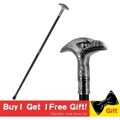 Fashion Eagle Falcon Walking Cane Stick Elegent Eagle Head Metal Cane Walking Canes Man Hand Free Cane Crutch for Men 92cm