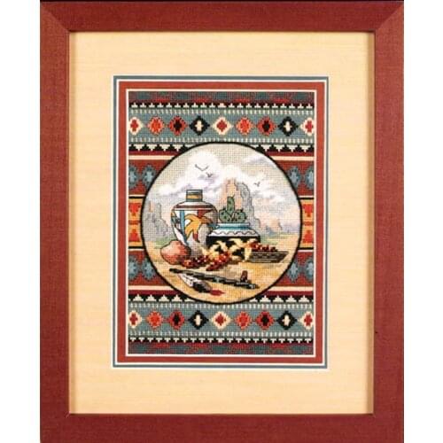Gold Collection Lovely Counted Cross Stitch Kit Southwest Blend Still Life Pot Eagle Mountain Cactus Cacti dim 06738 6738
