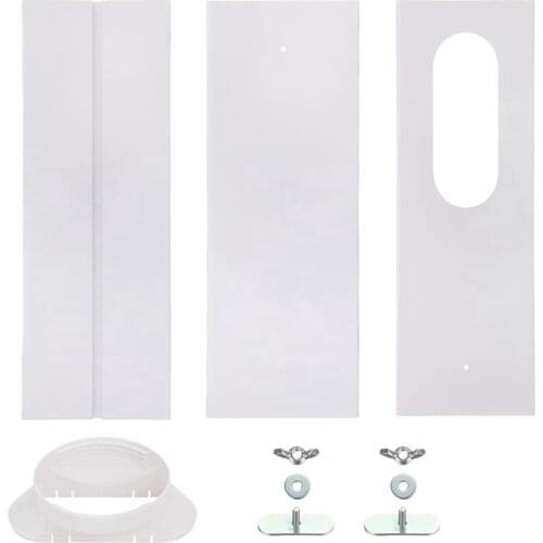 Window Vent Kit for Air Conditioners, Adjustable Length Window Seal Plates for 5 Inch Exhaust Hose