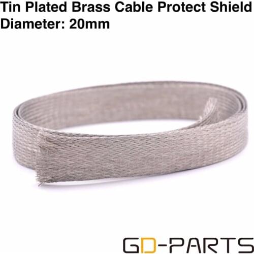 GD-PARTS Braided 14mm 20mm Tin Plated Brass Wire Cable Protect Shield Hifi Audio Power Cord Protect Sleeve Shock Proof