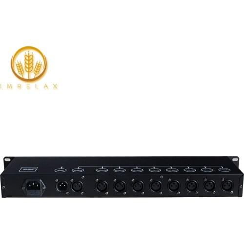 IMRELAX 8 Output Ports DMX512 Signal Distributor AC90~240V 8 Ways DMX Amplifier Splitter for Stage Light Fixtures