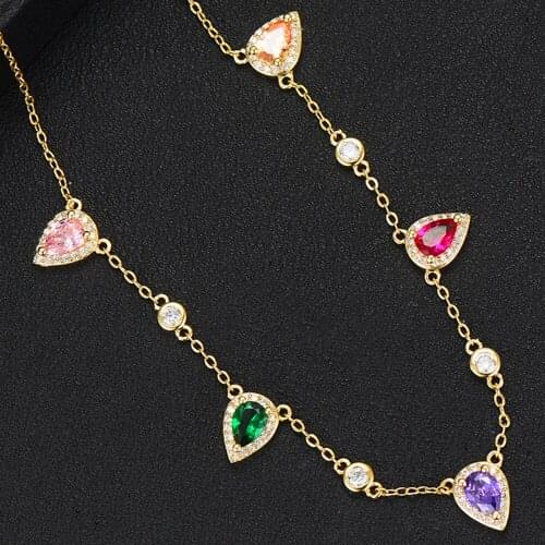 Romantic Sweet Cute Necklace Fashion Chain Jewelry for Women Girl Birthday Shiny Charm Gift Gorgeous Necklace