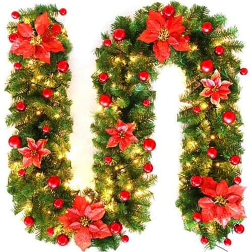 Christmas Decorations Garland Rattan Decorate Led Lamp Fireplace Stairs Garland Party Accessories Decoration