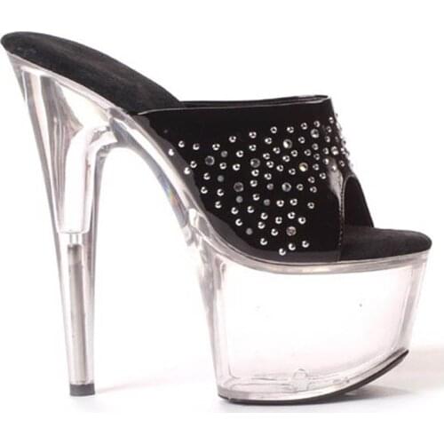 Sexy 17 cm platform pipe/show/star/model slippers, sequins/wedding party slippers