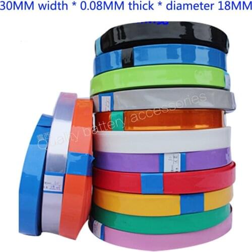 100M 18650 battery PVC heat shrinkable membrane battery outer skin package casing pipe shrink diameter 30MM wide *0.08 thicknes