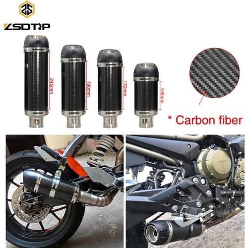 ZSDTRP Universal Inlet 51mm Motorcycle Exhaust Muffler Carbon Fiber Motorbike Muffler Exhaust Escape End Pipe with DB Killer