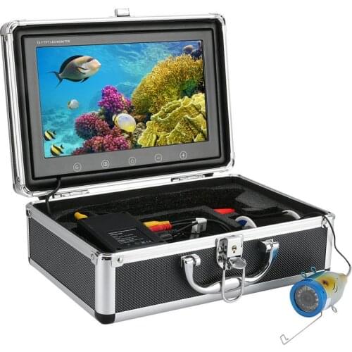 GAMWATER 10" Inch Color Monitor 30M 1000tvl Underwater Fishing Video Camera Kit 12 PCS LED Lights
