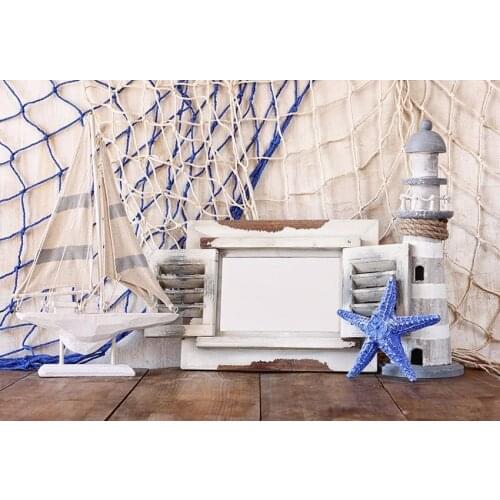 Little fishing man wood background newborns photo vinyl fotografia kid photography backdrops for photo studio accessories lv-420