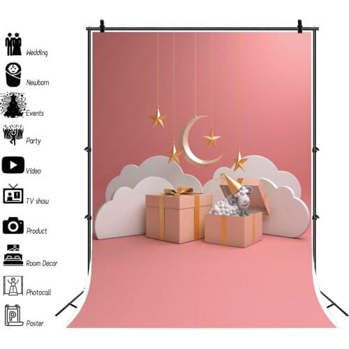 Yeele Photophone For Photo Pink Backdrop 3D Sheep Newborn Baby Shower Photography Backdrops Photographic Background Photo Studio