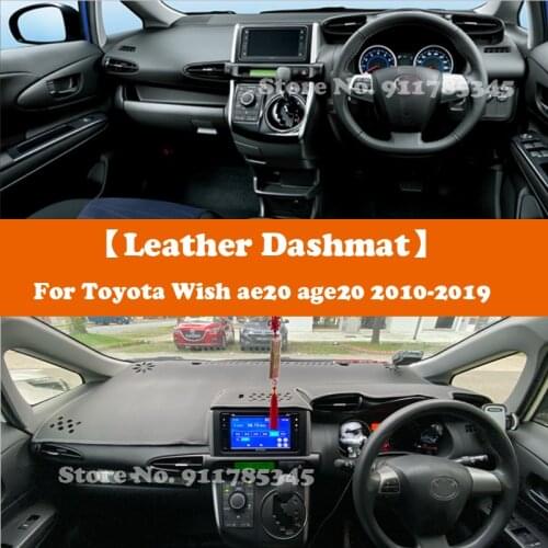 Suede Leather Dashmat Car-Styling Dashboard Cover Pad Sunshade Carpet Accessories For Toyota Wish ae20 age20 2010 2011 2012-2019