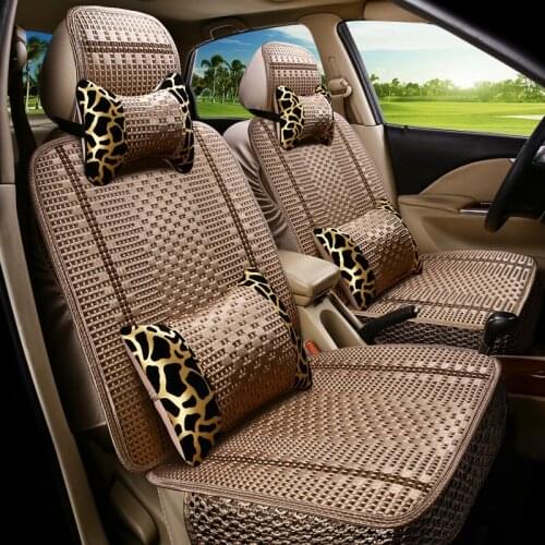1PCS Car Seat Cover,Luxury Car Seat Cushion Hand-woven Ice Silk Car Seat Cover Summer Front Seat Universal Car Seat Cushion