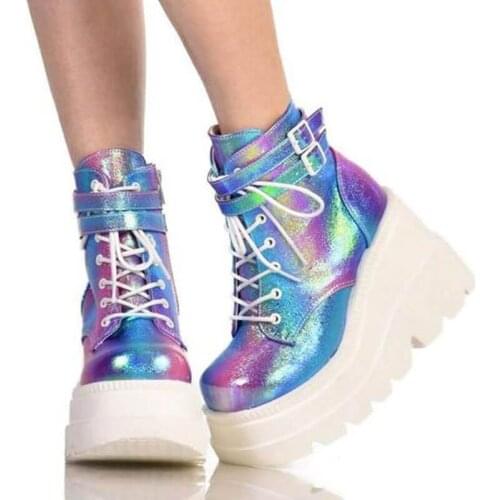 2020 Luxury Brand New INS Hot Ladies High Platform Boots Fashion High Heels Ankle Boots Fashion Women Party Wedges Shoes Woman