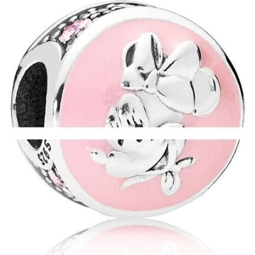 Authentic 925 Sterling Silver Bead Dis Vintage Mouse Charm Fit Fashion Women Pandora Bracelet Bangle Gift DIY Jewelry