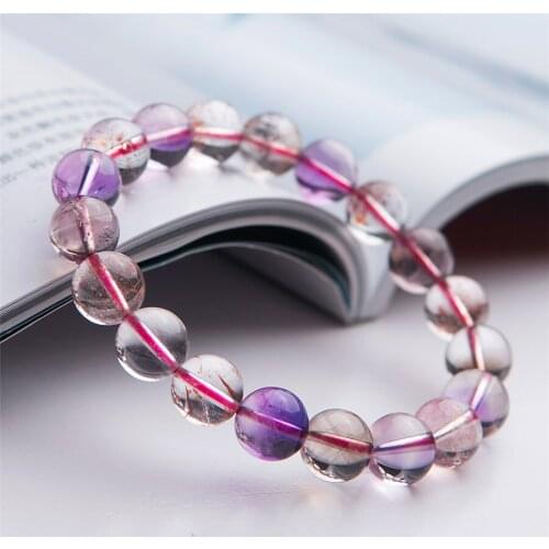 10mm Genuine Natural Super Seven Melody Stone Crystal Stretch Round Bead Bracelets For Women Female AAAA