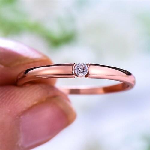 Boho Women Small 100% Real 925 Sterling Silver Ring Fashion Rose Gold Stackable Vintage Party Wedding Rings For Women