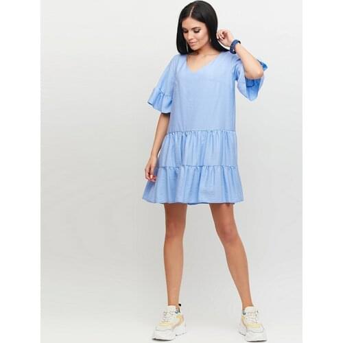 Women Vintage Ruffled A-line Party Mini Dress Flare Sleeve Sexy V neck Solid Elegant Casual Dress 2021 Summer Fashion New Dress