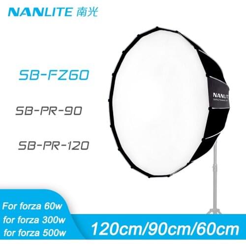 Nanguang Nanlite Softbox For Forza 60w Forza 300w 500w Photography Light 60cm 90cm 120cm Umbrella Softbox With Bowen Mount Round