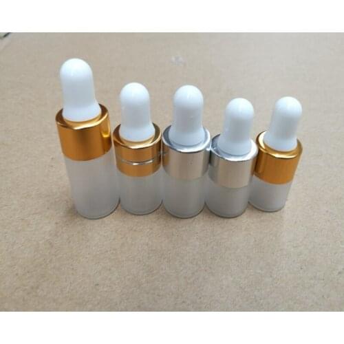 1000pcs 1ml 2ml 3ml Matte Glass Dropper Bottles For Essential Oil Mini Perfume Sampling portable bottles Mini Perfume Drop Vials