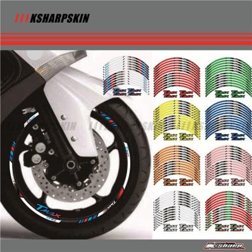 12 X Thick Edge Outer Rim Sticker Stripe Wheel Decals FIT YAMAHA TMAX530 TMAX500 TMAX 500 530 15