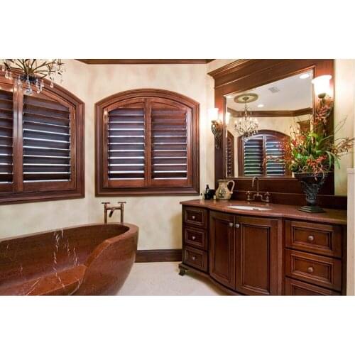 2017 highly durable window shutters arch top rail wooden blinds solid wood shutter louver wood folding shutters WS1612015