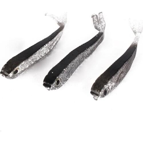 5 Pcs/set Fishing Bait Silicone 7cm Small Gray Fish Freshwater Seawater Hand Rod Artificial Bait Soft Bait Fishing Gear