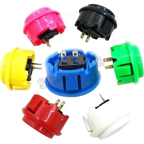 10 pcs lot arcade button 30mm copy sanwa round push buttons with microswitch short version game machine diy parts