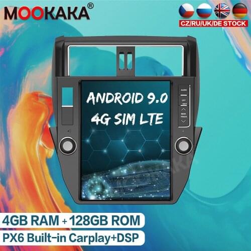 Android 9.0 128GB Car GPS Navigation Multimedia Player For Toyota Land Cruiser Prado 150 2010 - 2013 Tesla Style Stereo Headunit