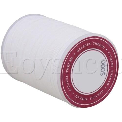 0.7mm Dia White Polyester Waxed Cord Craft Sewing Stitching Thread Linen