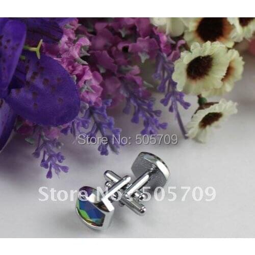 FREE SHIPPING 2 Sets AB rhinestone square cufflink Cuff Links #22238