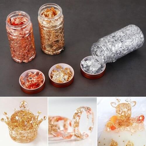 Shiny Luxury Foil Jewelry DIY Resin Decoration Paper Handicrafts Flake Gold Siver Leaf Nail Beauty Gilding Art Craft