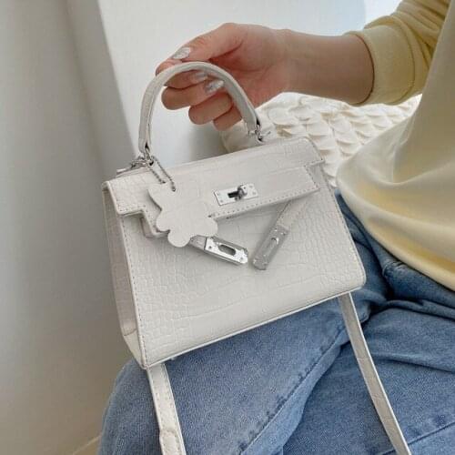 Brand Designer Crocodile Pattern Womens Handbag Fashion Simple Crossbody Bag Small Flap Tote