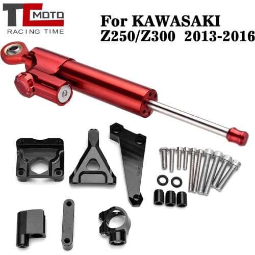 For KAWASAKI Z250 Z300 2013-2016 Motorcycle Steering Damper &Damper Bracket Mount kit For Kawasaki Z 250 300 2013 2014 2015 2016