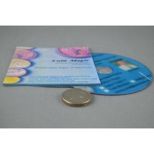Double Face Super Triple Coin (DVD + Gimmick) Magic Tricks Close Up Magia Appear Coin Magie Mentalism Illusion Gimmick Props