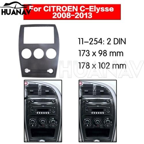 HUANAV Car Radio stereo Fitting installation adapter fascia For 2008-2013 Citroen Elysee 2DIN Stereo frame Audio Fascias