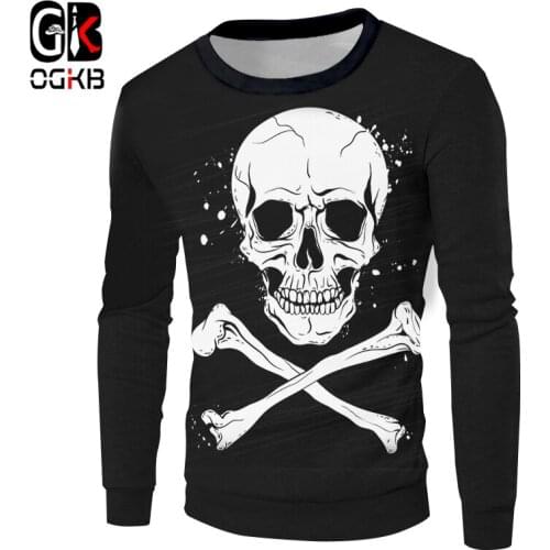 OGKB New Harajuku Hoodies Men/Womens Fashion 3d Sweatshirts Print Skeleton Bone Hoodies Casual Pullovers Autumn Hiphop Sweats
