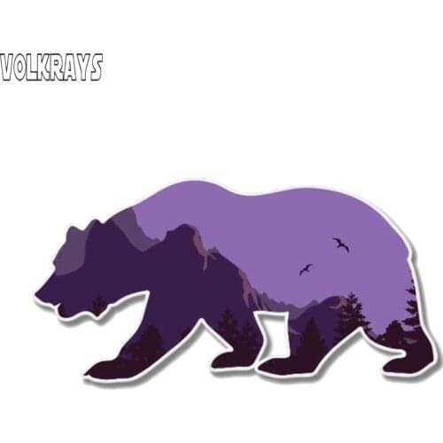 Volkrays Fashion Car Sticker Bear Shape Mountains Nature Accessories Reflective PVC Decal for Harman Kardon Honda Crv,5cm*11cm