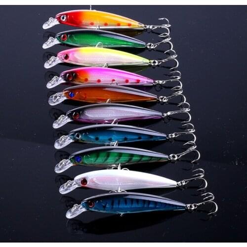 New 10Pcs/Set Laser Minnow Fishing Lure 11CM 13G Pesca Hooks Fish Wobbler Tackle Crankbait Artificial Japan Hard Bait Swimbait