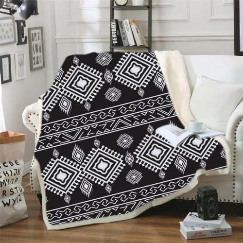 Fashion Blanket Adult Children 3D Digital Printing Geometric Cotton Velvet Thick Blanket Wholesale 130*150 cm 150*200 cm