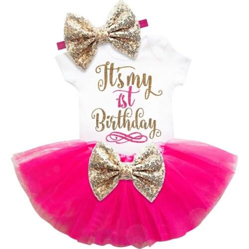 It' my 1st Birthday Outfits Dress 1 Year Baby Girl Summer Dresses Infant Party Tollder Kids Clothes Baptism vestido de Baby