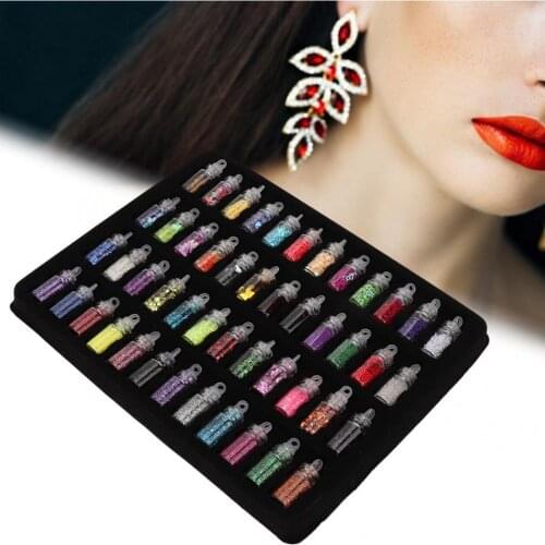 Professional 48 Bottles Flash Sequin Powder Decoration DIY Jewelry Epoxy Mold Making Tool Jewelry Making Accessory for Jeweler