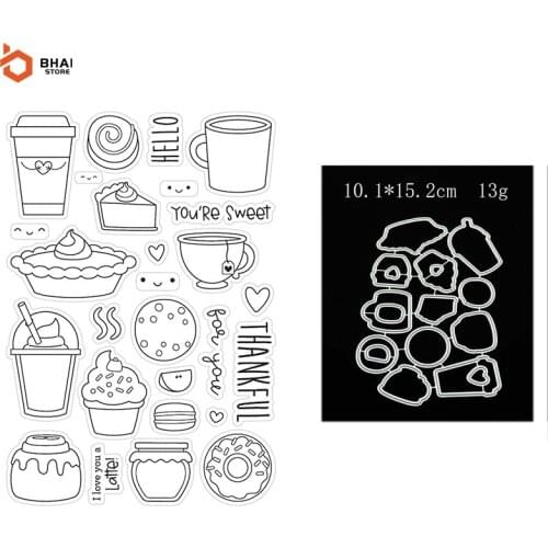 New Design Cake and Coffee Transparent Clear Stamps for DIY Scrapbooking/Paper Card Making Photo Album Decorati Craft Dies