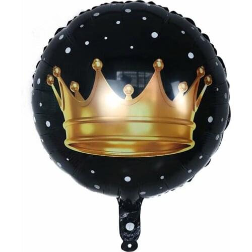 50pcs/lot 18inch Gold Crown Aluminum Foil Helium Balloons Prince Princess Baby Shower 1st Birthday Bachelorette Party Decoration