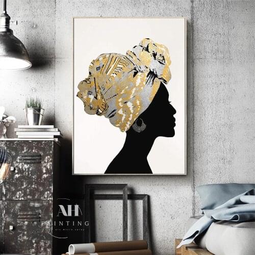 Modern Simple African Women Poster Abstract Figures Wall Art Canvas Painting For Living Room Wall Decorative Pictures Home Decor