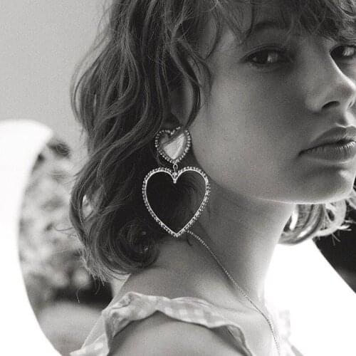 Tredny Jewelry Hollow Heart Drop Earrings For Woman girls Bohemian Statement Maix Long Earrings Bijoux Brincos Female Gifts