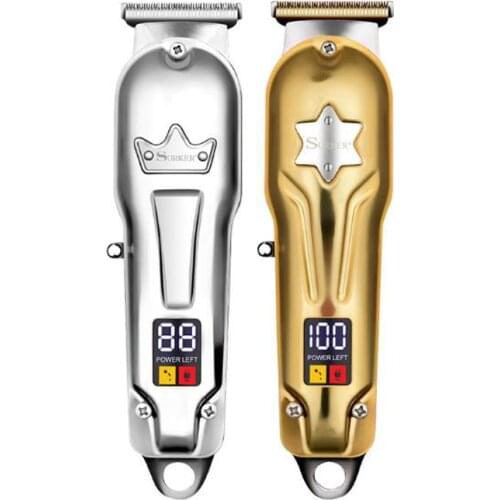 Surker hair trimmer SK-659 USB rechargeable hair clipper haircut machine beard trimmer metal body oil head clipper hair carving