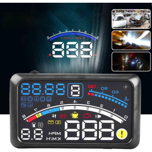 5.5" HD OBD2 Car HUD Head Up Speed Display Over Speed Warning Plug & Play Car Accessories