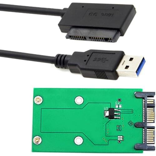 CY USB 3.0 to mSATA 50Pin SSD & 1.8" Micro SATA 7+9 16pin Adapter Add on Cards PCBA