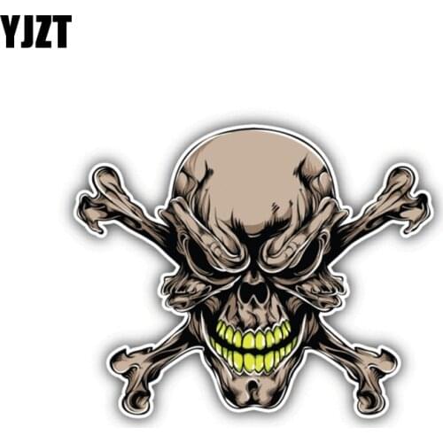 YJZT 11CM*8.8CM Accessories Tattoo Skull Motorcycle Helmet Decal PVC Car Sticker 6-1394