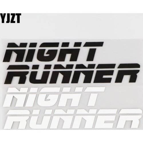 YJZT 16.3CM*4.9CM NIGHT RUNNER Car Stickers Body Decoration Car Door Sticker Black/Silver 4A-0079