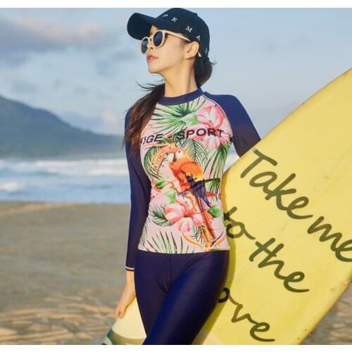 Women Bathing Suits Rashguard Long Sleeve Rash Guard Female Diving Swimsuits Badpak Surfing Womens Swimwear Surf Swimsuit Lady